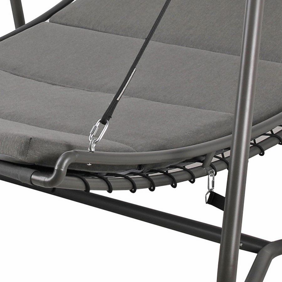 Cama Abatible De Jardín Con Dosel Regan Gris