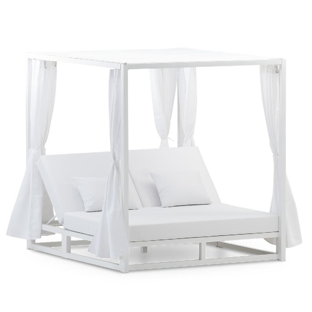 Cama balinesa aluminio color blanco cojín blanco - Balinese