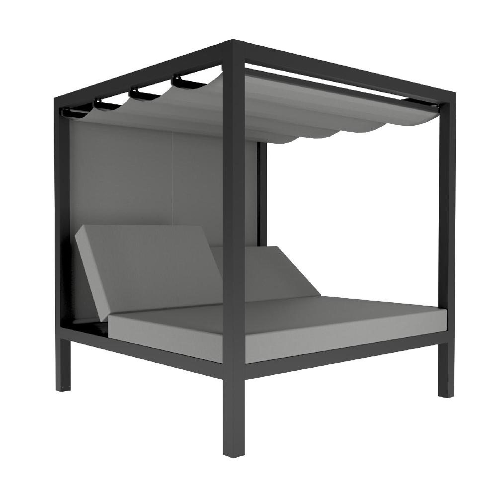 Cama Balinesa Cancún De Aluminio Antracita De 2 X 2 M