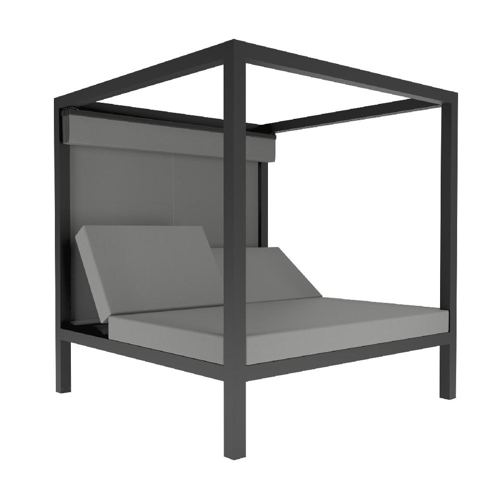 Cama Balinesa Cancún De Aluminio Antracita De 2 X 2 M
