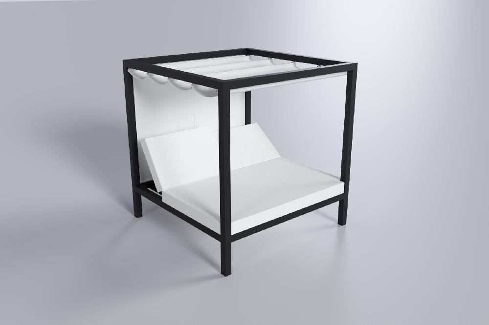 Cama Balinesa Cancún De Aluminio Antracita De 2 X 2 M