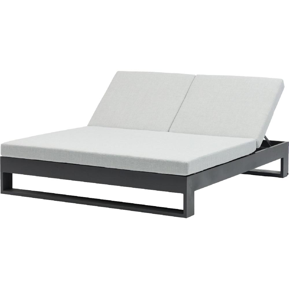 Cama Daybed Niland. exterior y jardín de aluminio antracita y textil gris medio