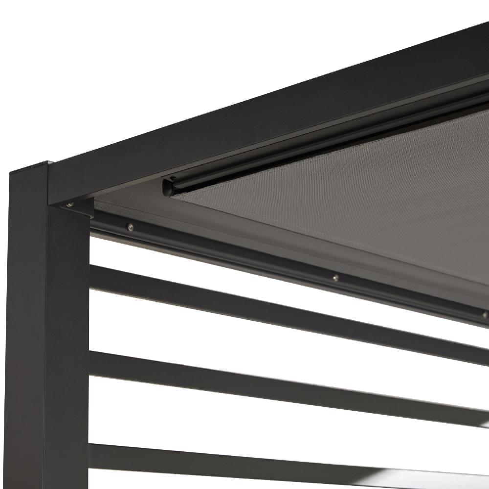 Cama De Jardín De 2 Plazas Estructura De Aluminio Gris Oscuro MATALA