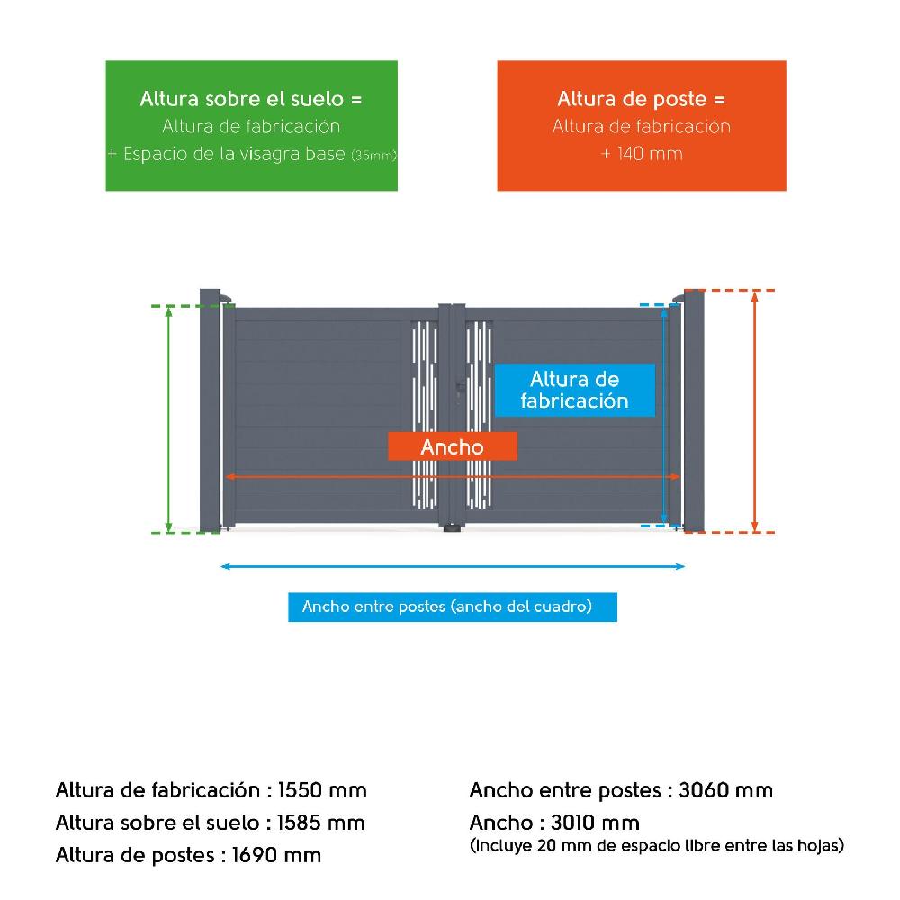 Cancela Aluminio 155.8x299cm