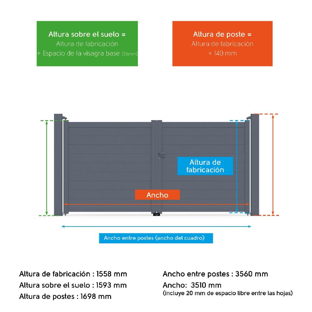 Cancela Aluminio 155.8x349cm
