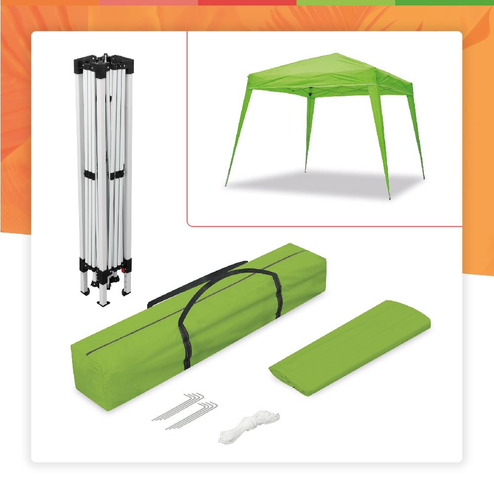 Carpa Plegable 3x3 M Verde – Resistente Al Agua - Incluye Vientos Y Piquetas De Fijación