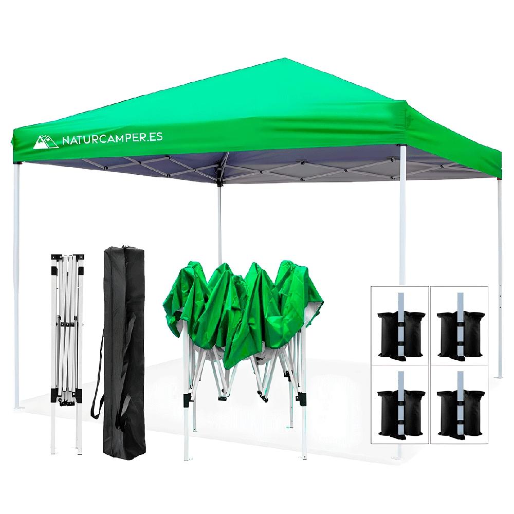 Carpa Plegable 3x3m Naturcamper BEACH Verde Para Playa Campo O Terraza