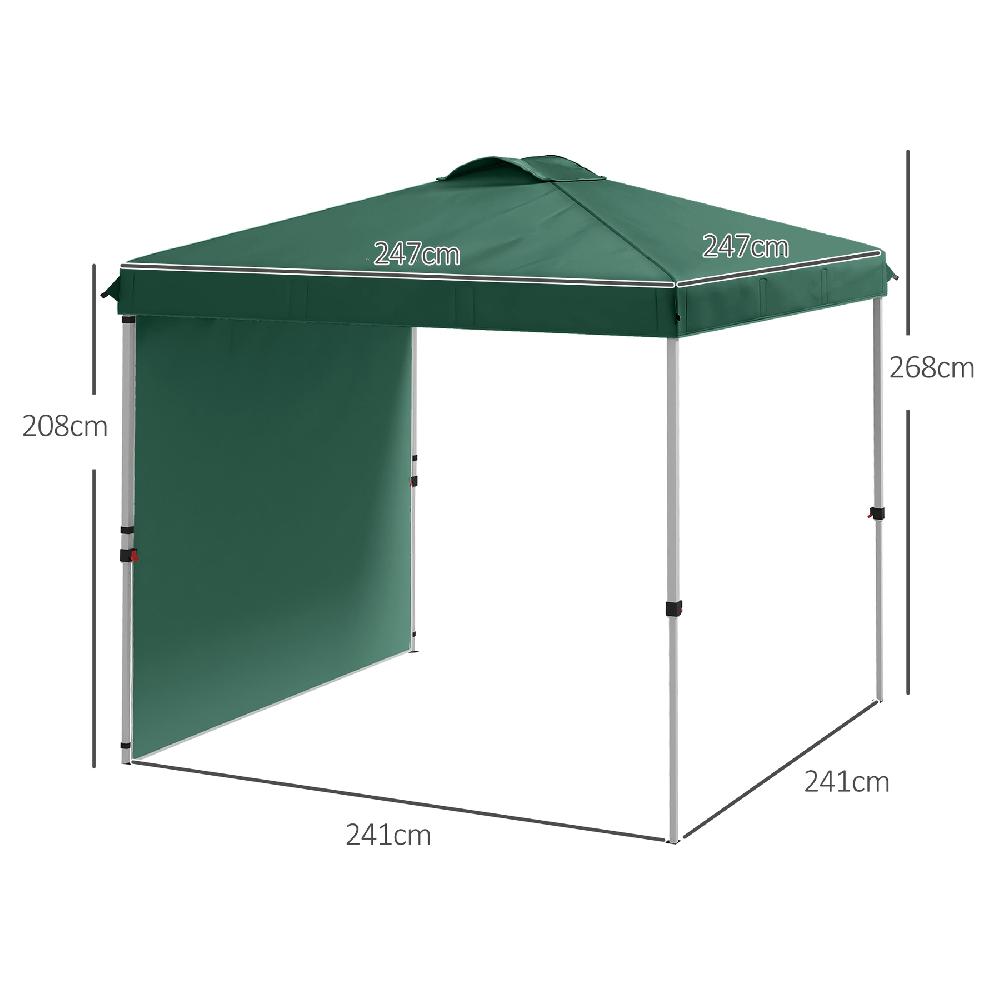 Carpa Plegable OUTSUNNY Acero Tela Oxford Verde 247x247x268 Cm 84C-497V00GN