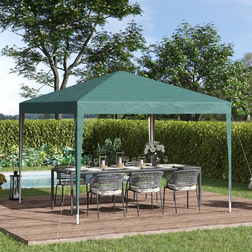 Carpa Plegable OUTSUNNY Acero Tela Oxford Verde 295x295x255 Cm 840-158GN