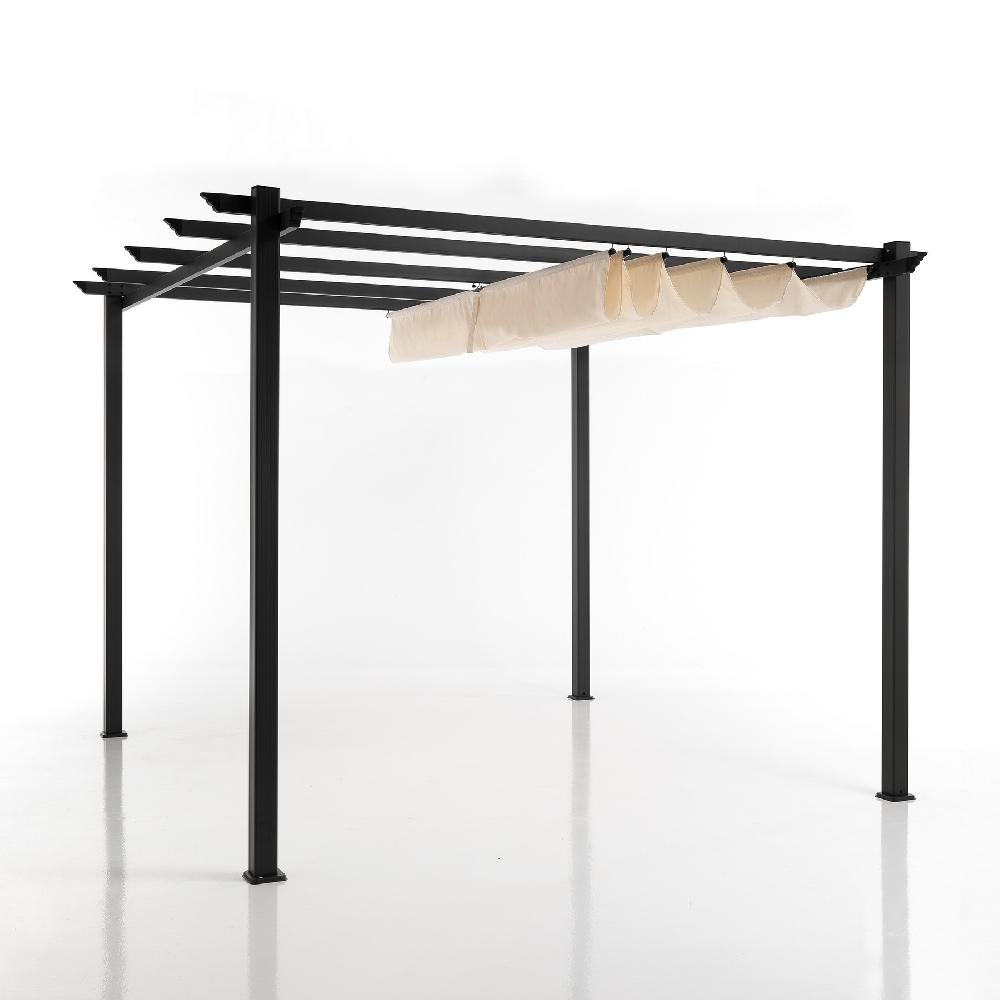 Cenador Peschici En Aluminio Gris Mate Cm. 300 X 300 X Al.225