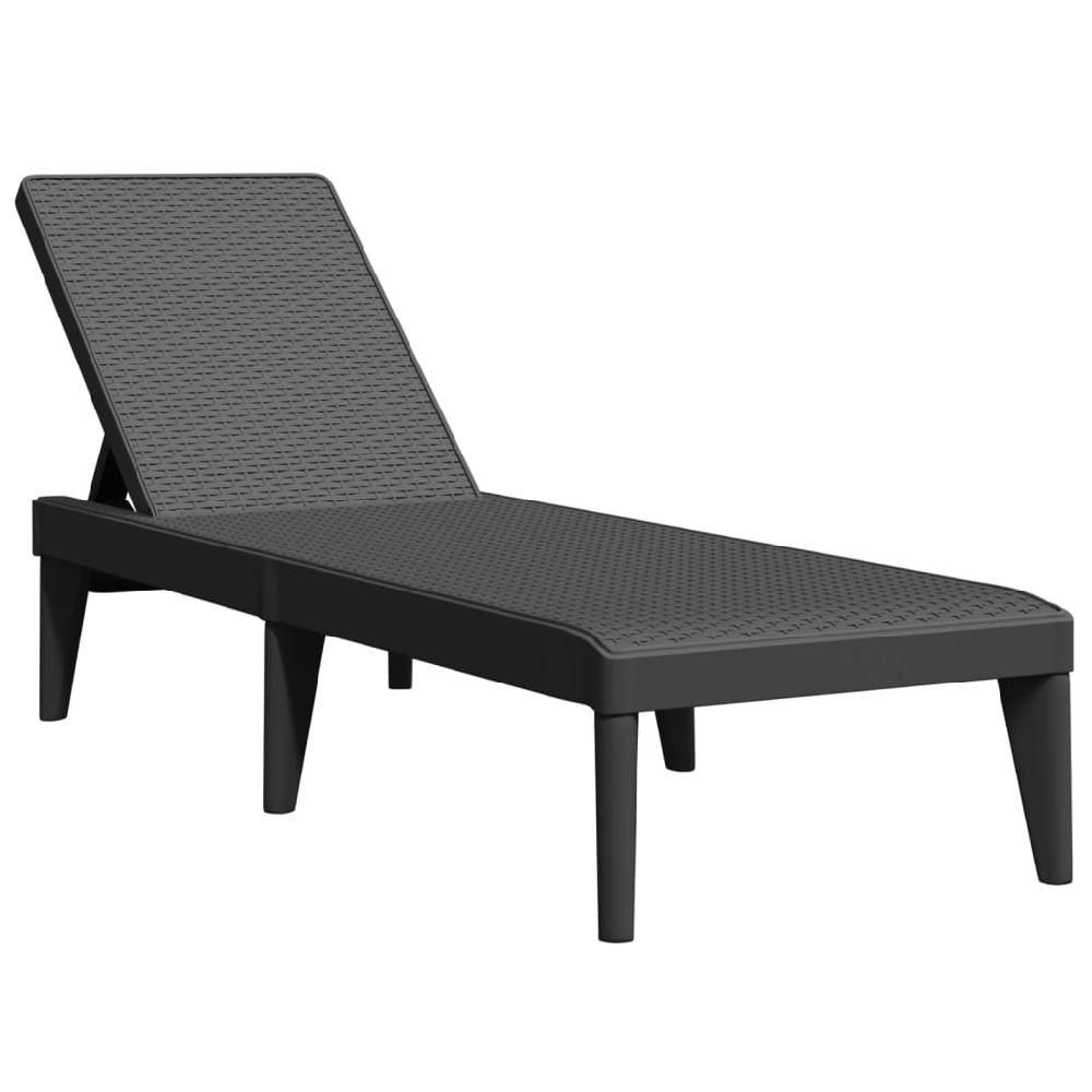 Chaise Longue Antracita 186x60x29 Cm PP VidaXL