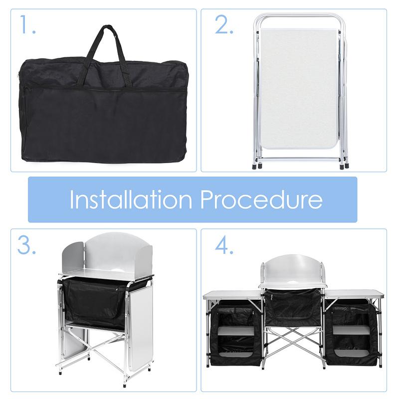 Cocina De Camping 3 Compartimentos - Armario De Cocina Muebles De Camping Equipo De Camping