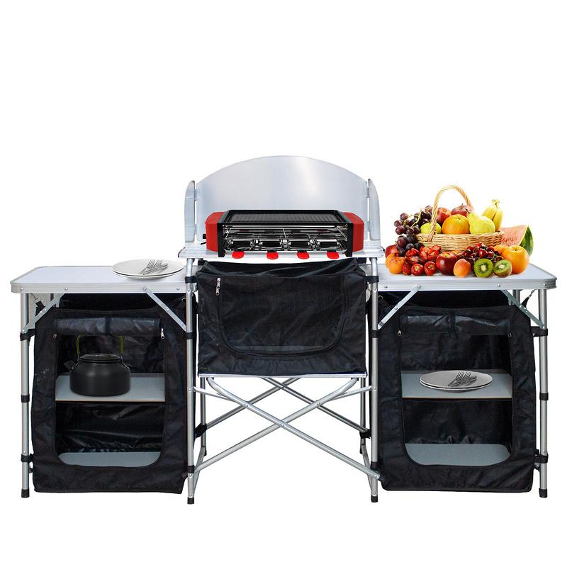 Cocina de camping 3 compartimentos - armario de cocina muebles de camping equipo de camping