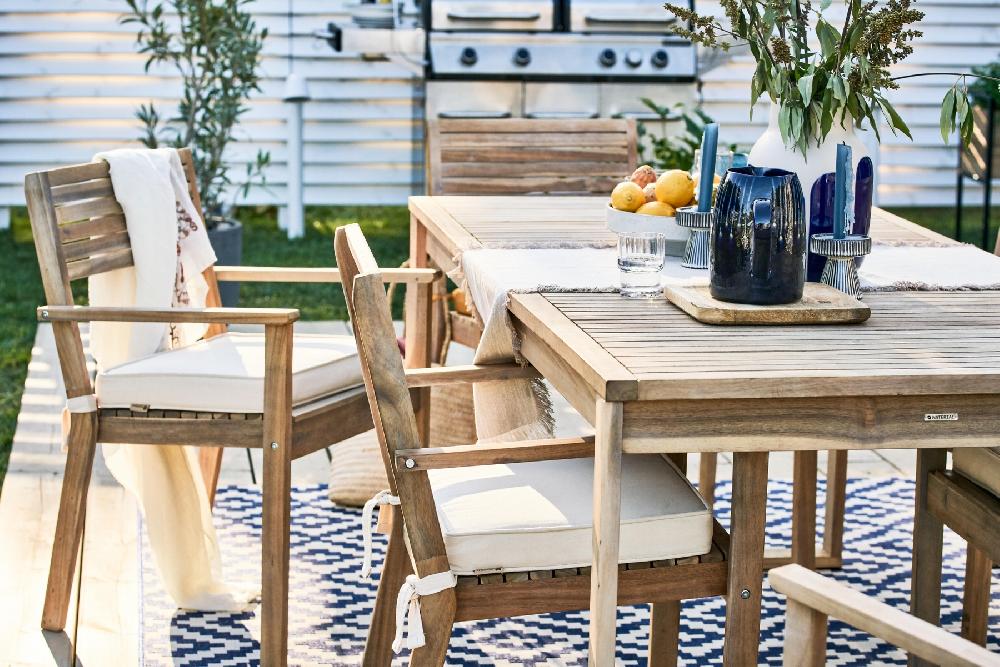 Cojín de exterior base silla NATERIAL Natura crudo 44x39 cm