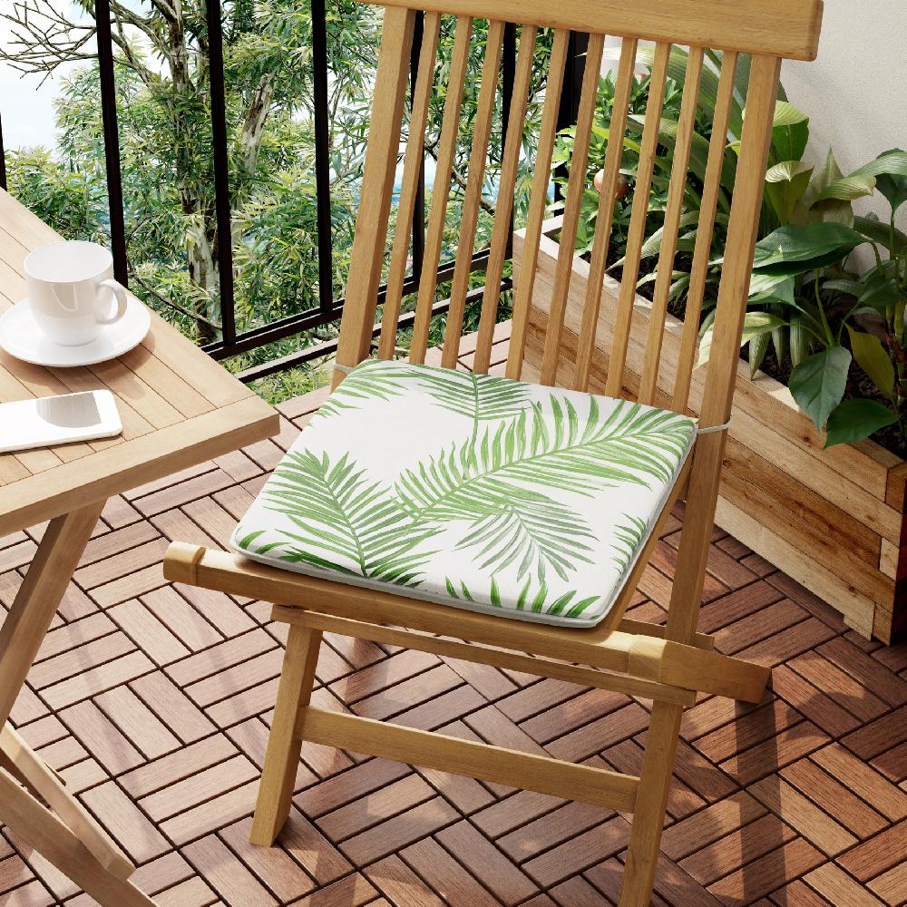 Cojín de silla Hoja Grande verde 41x41 cm