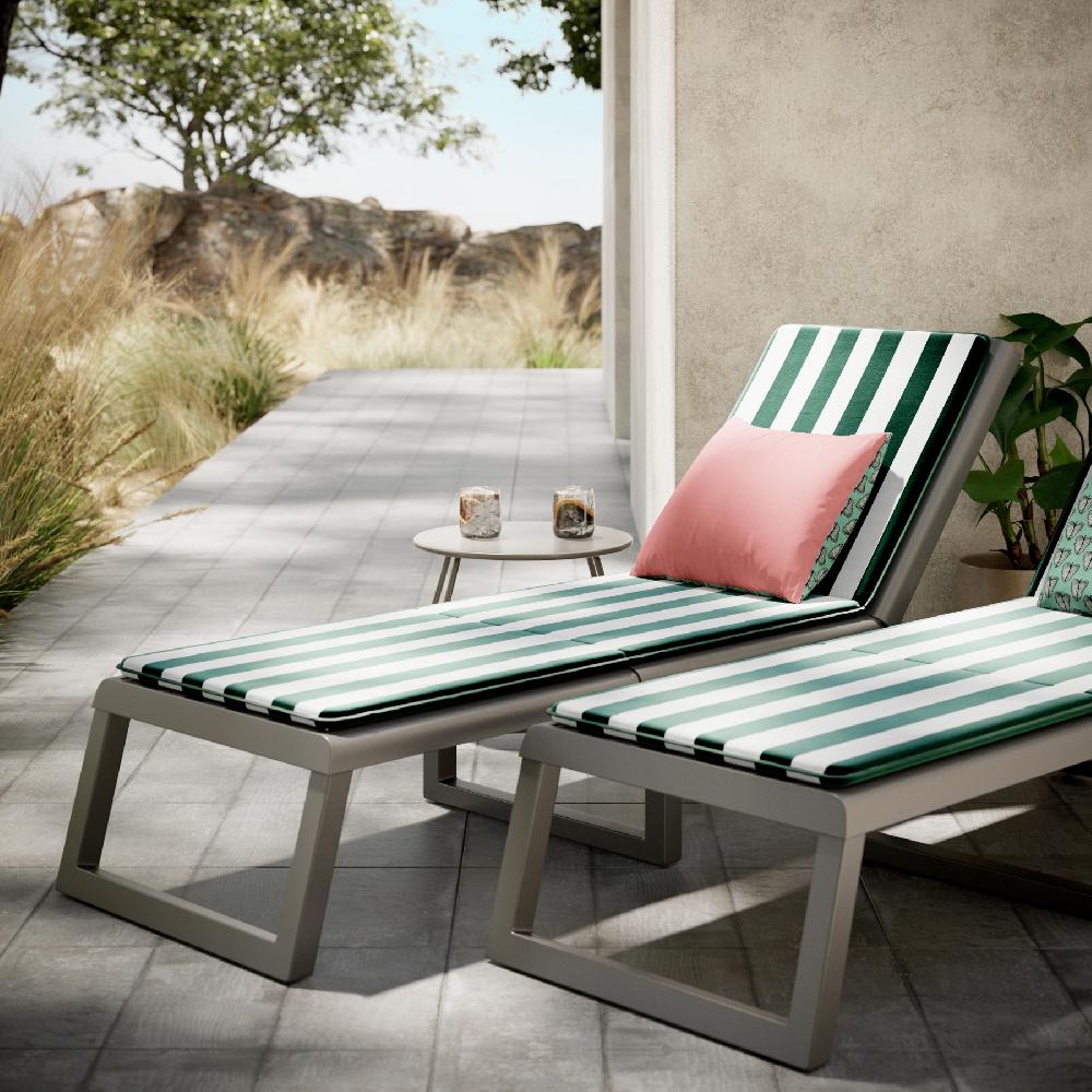 Cojín de tumbona Basica verde 54x180 cm