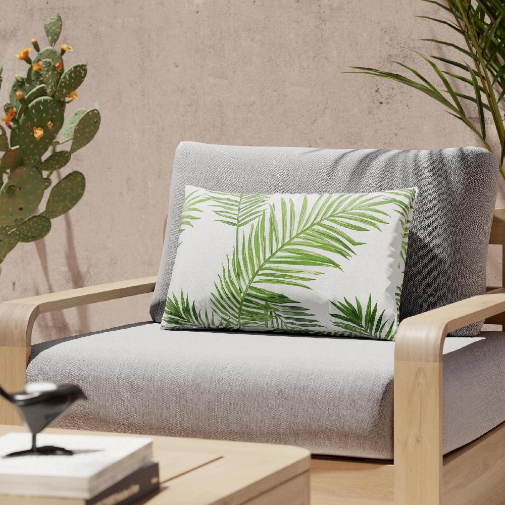 Cojín decorativo de jardín Hoja Grande verde 35x55 cm