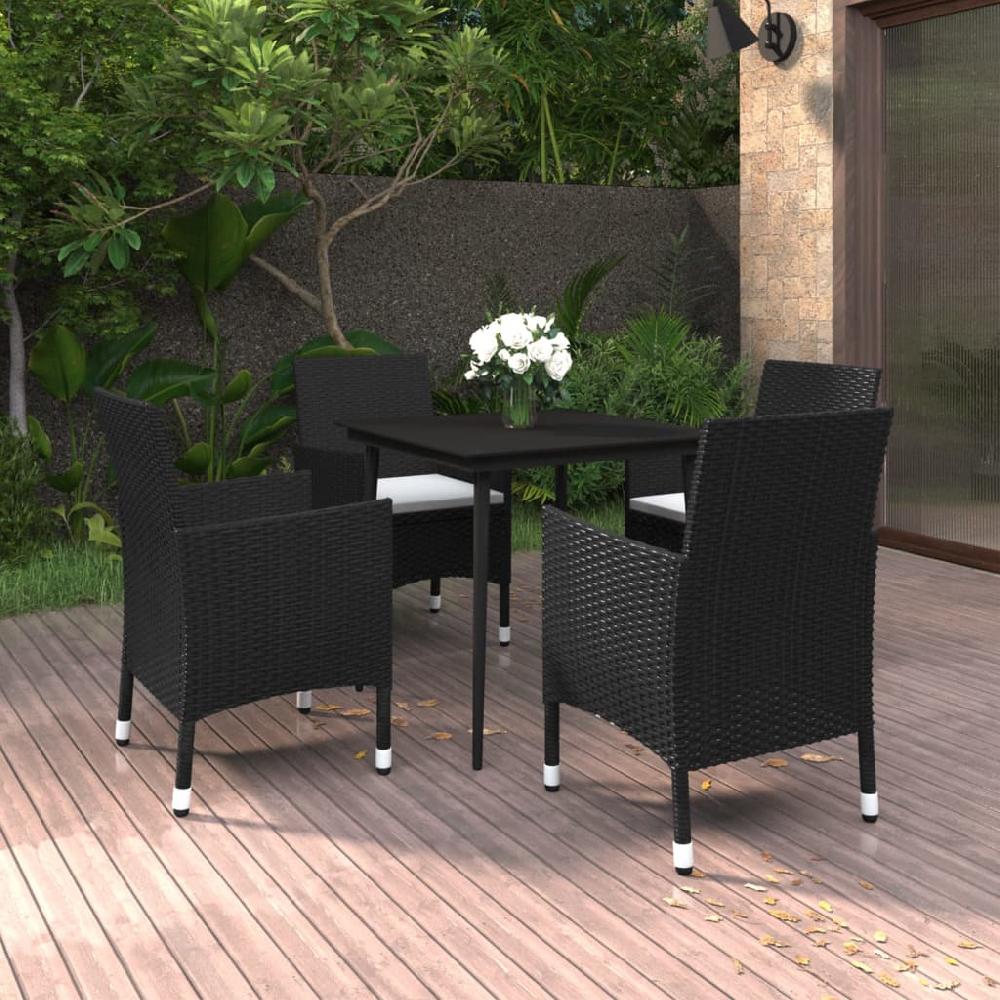 Cojines Para Muebles De Comedor De Jardín 5 Piezas Resina Mimbre Vidrio