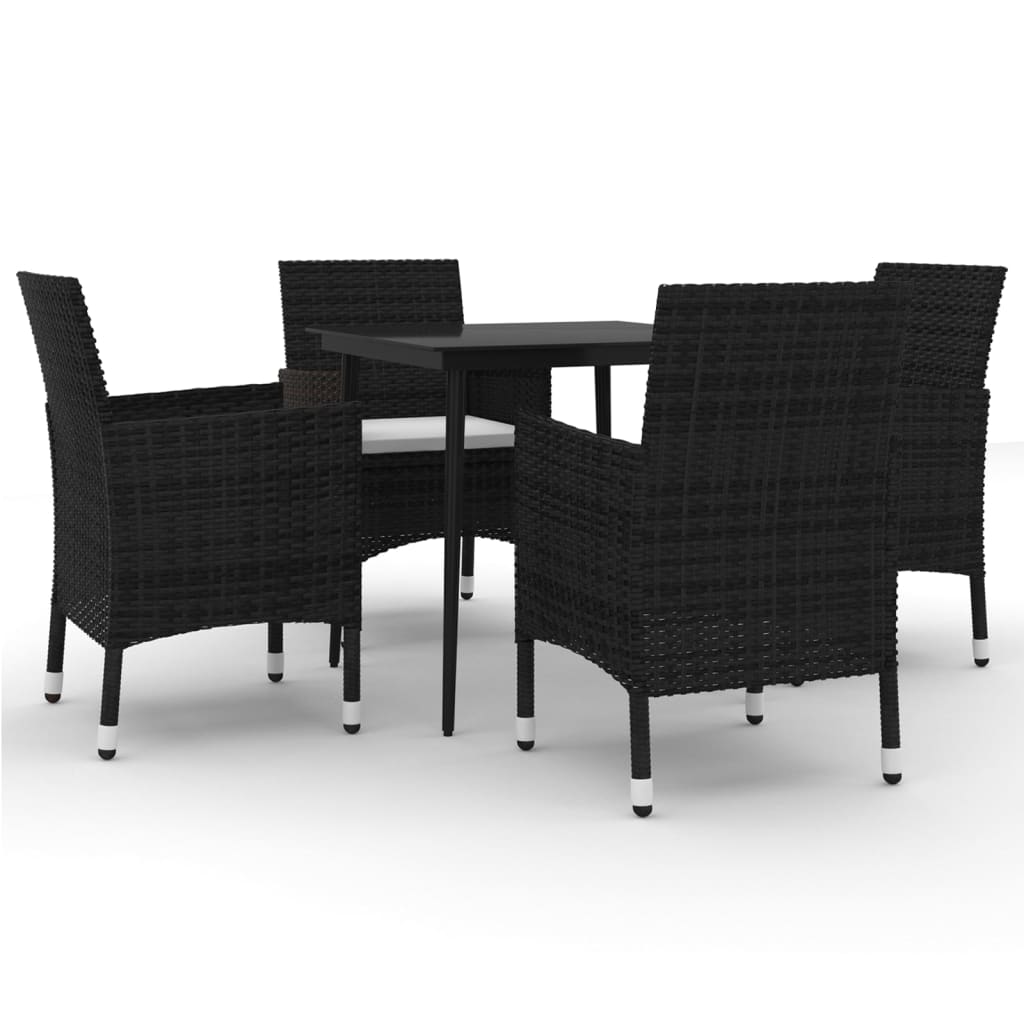 Cojines para muebles de comedor de jardín 5 piezas Resina mimbre Vidrio
