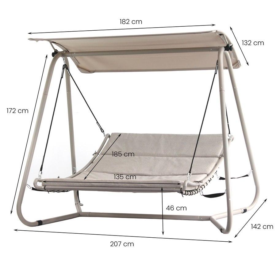 Columpio De Jardín Con Cama Tapizada Regan Taupe