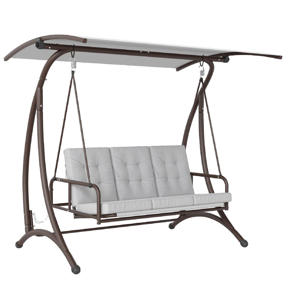 Columpio de Jardín Outsunny Acero Poliéster Gris Claro 200x120x175 cm 84A-339V00LG