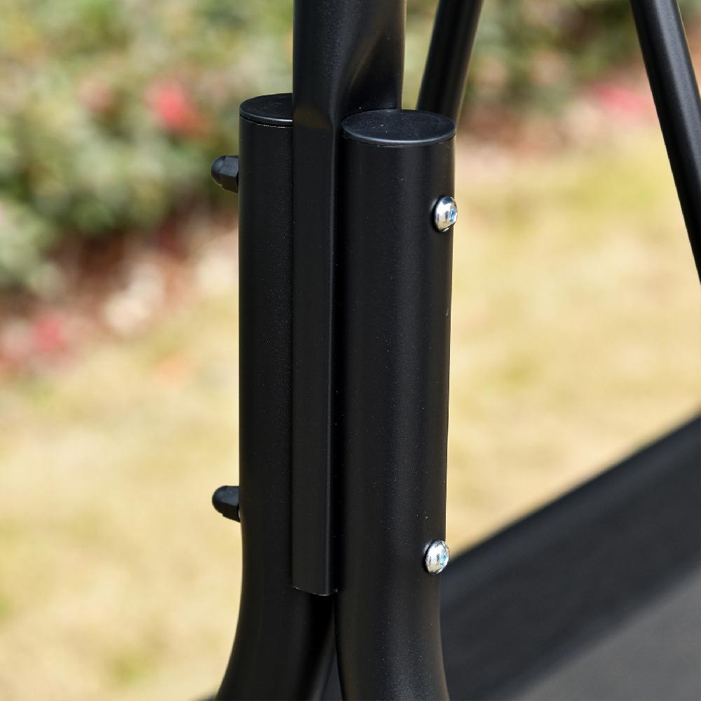 Columpio De Jardín Outsunny Metal Poliéster Texteline Negro 172x110x155 Cm 84A-181BK