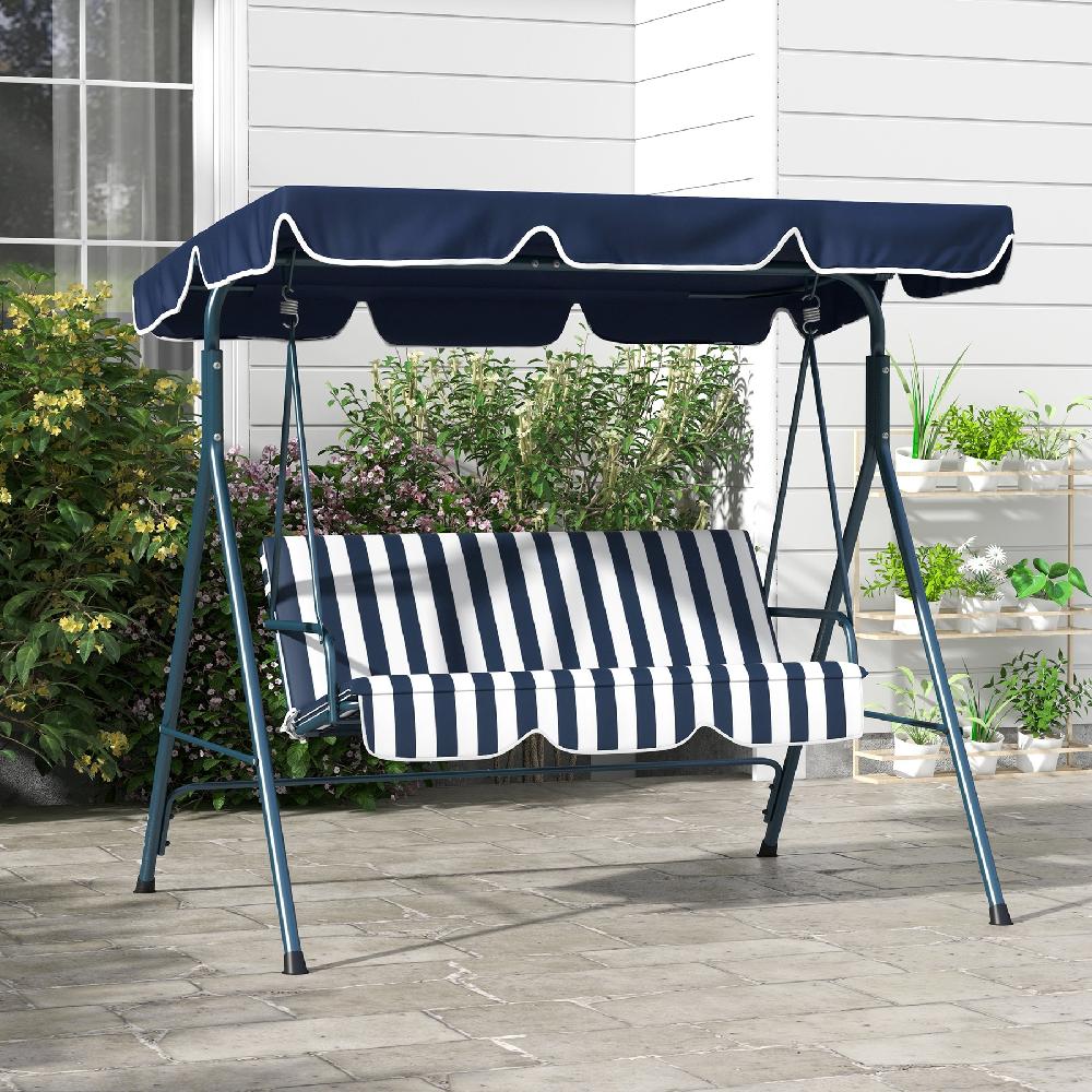 Columpio De Jardín OUTSUNNY Poliéster Acero Azul 172x110x153 Cm 84A-054V03BU