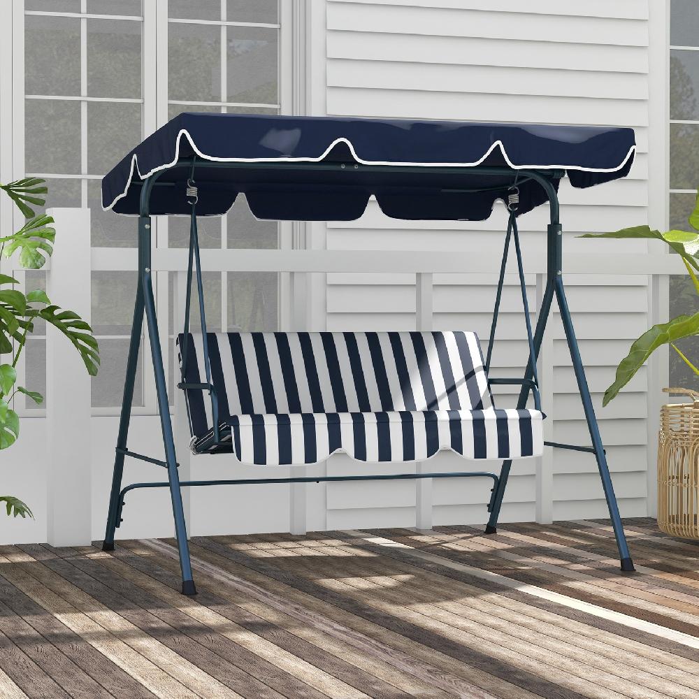 Columpio De Jardín OUTSUNNY Poliéster Acero Azul 172x110x153 Cm 84A-054V03BU