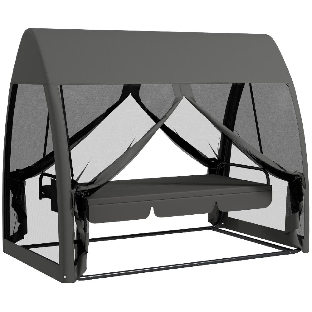 Columpio de Jardín Outsunny Poliéster Gris 240x140x197 cm 84A-063V01CG