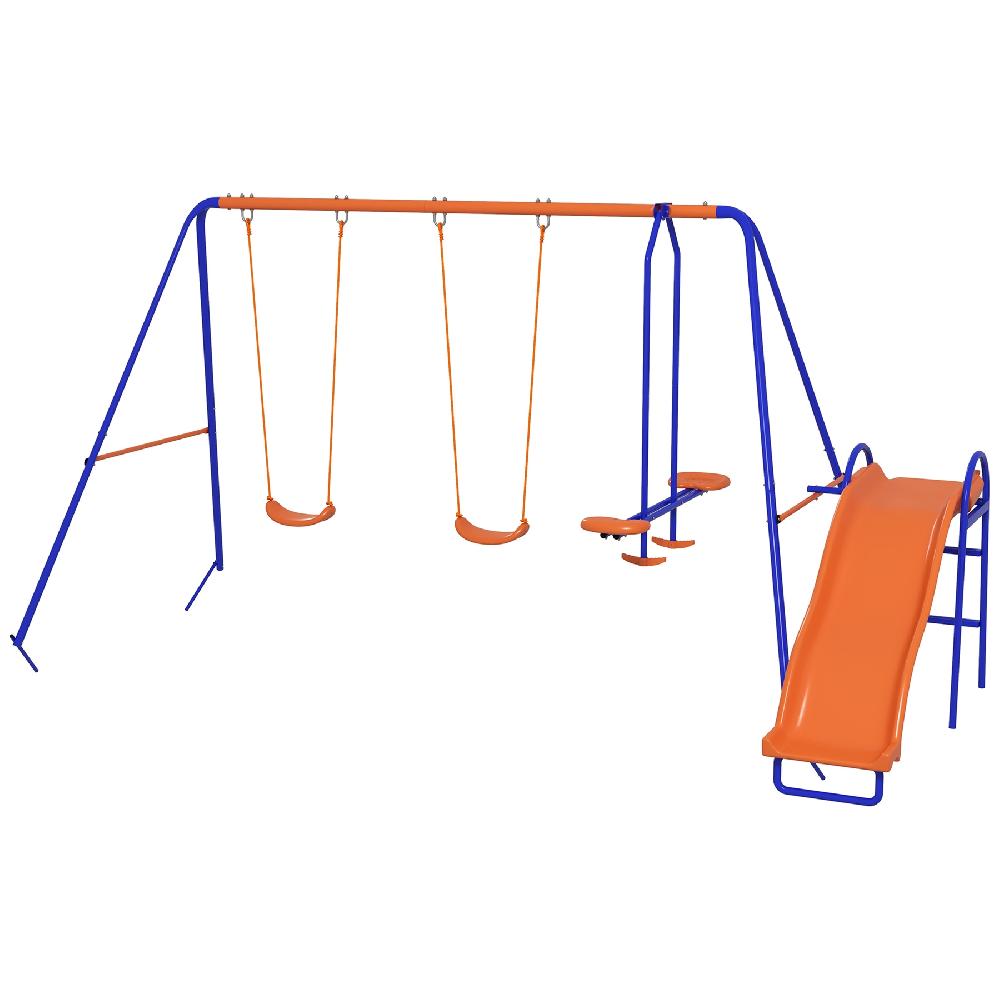 Columpio Infantil OUTSUNNY Metal PE Multicolor 367x192x180 cm 344-080V00MX