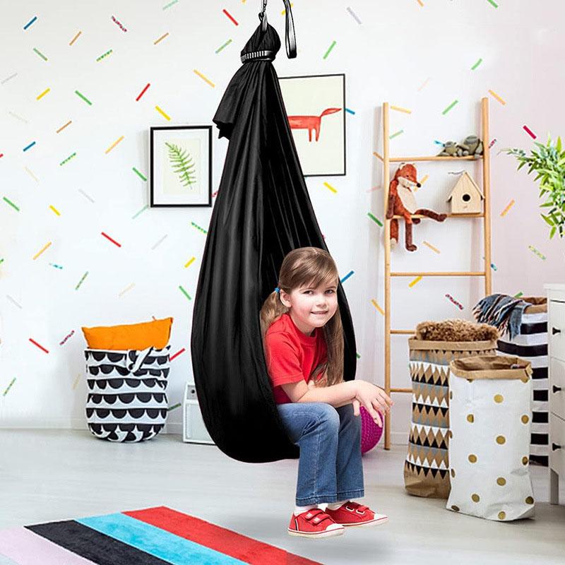 Columpio Sensorial Para Niños Hamaca Elástica Para Niños Hamaca Azul Royal 280*150cm (placa De Columpio + Cerradura)