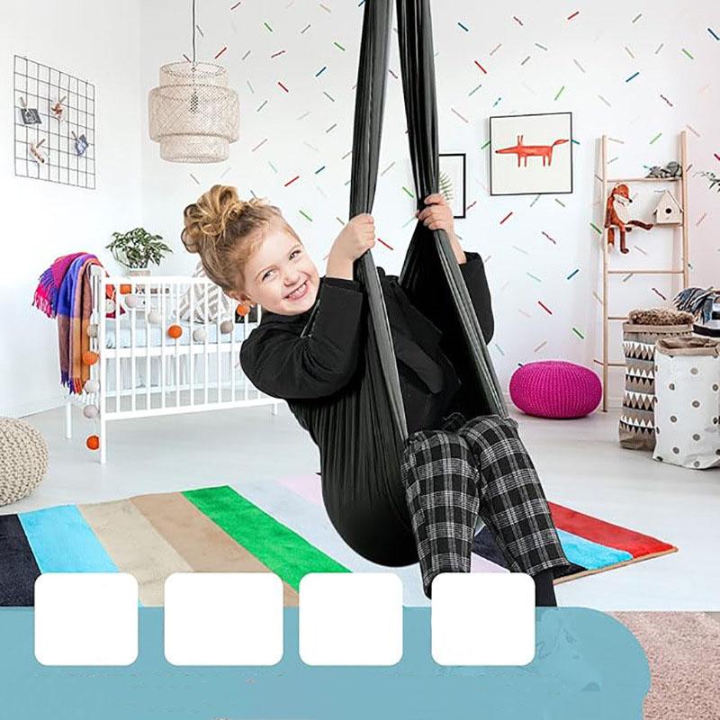 Columpio Sensorial Para Niños Hamaca Elástica Para Niños Hamaca Azul Royal 280*150cm (placa De Columpio + Cerradura)