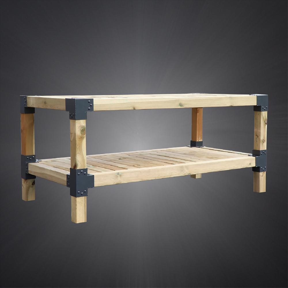 Conector Extensión ángulo 90º Con 4 Brazos 91x91 Mm (H) Para Postes De Madera 9x9 Cm