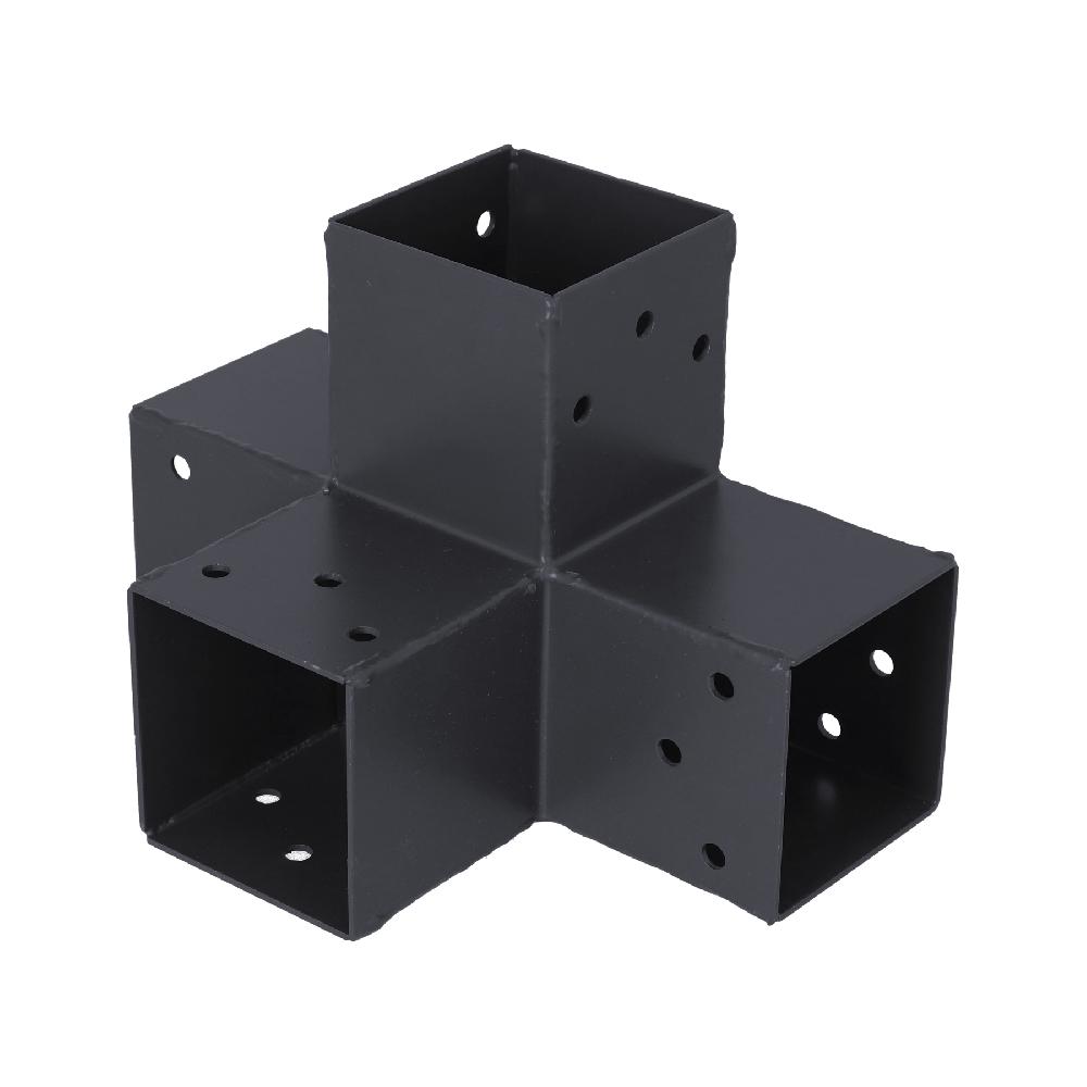 Conector extensión ángulo 90º con 4 brazos 91x91 mm (H) para postes de madera 9x9 cm
