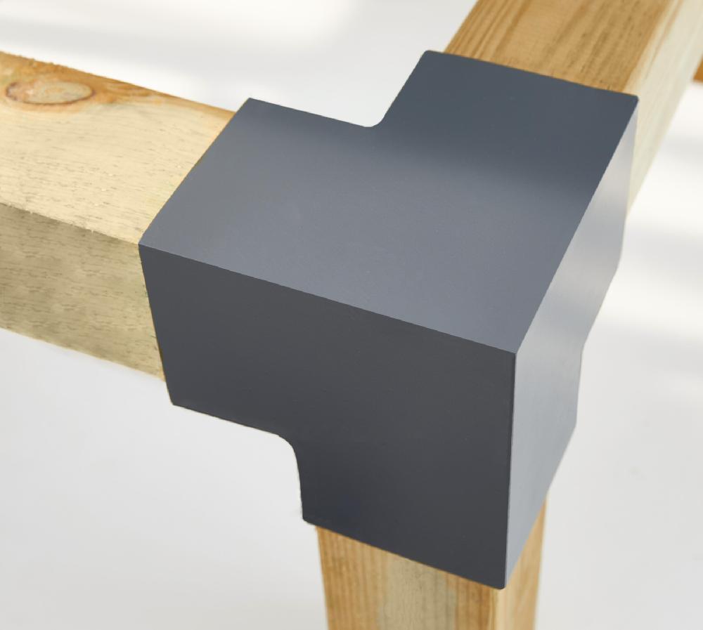 Conector Para Esquina ángulo 90º 3 Brazos 91X91 Mm (B) Para Poste De Madera De 9x9 Cm