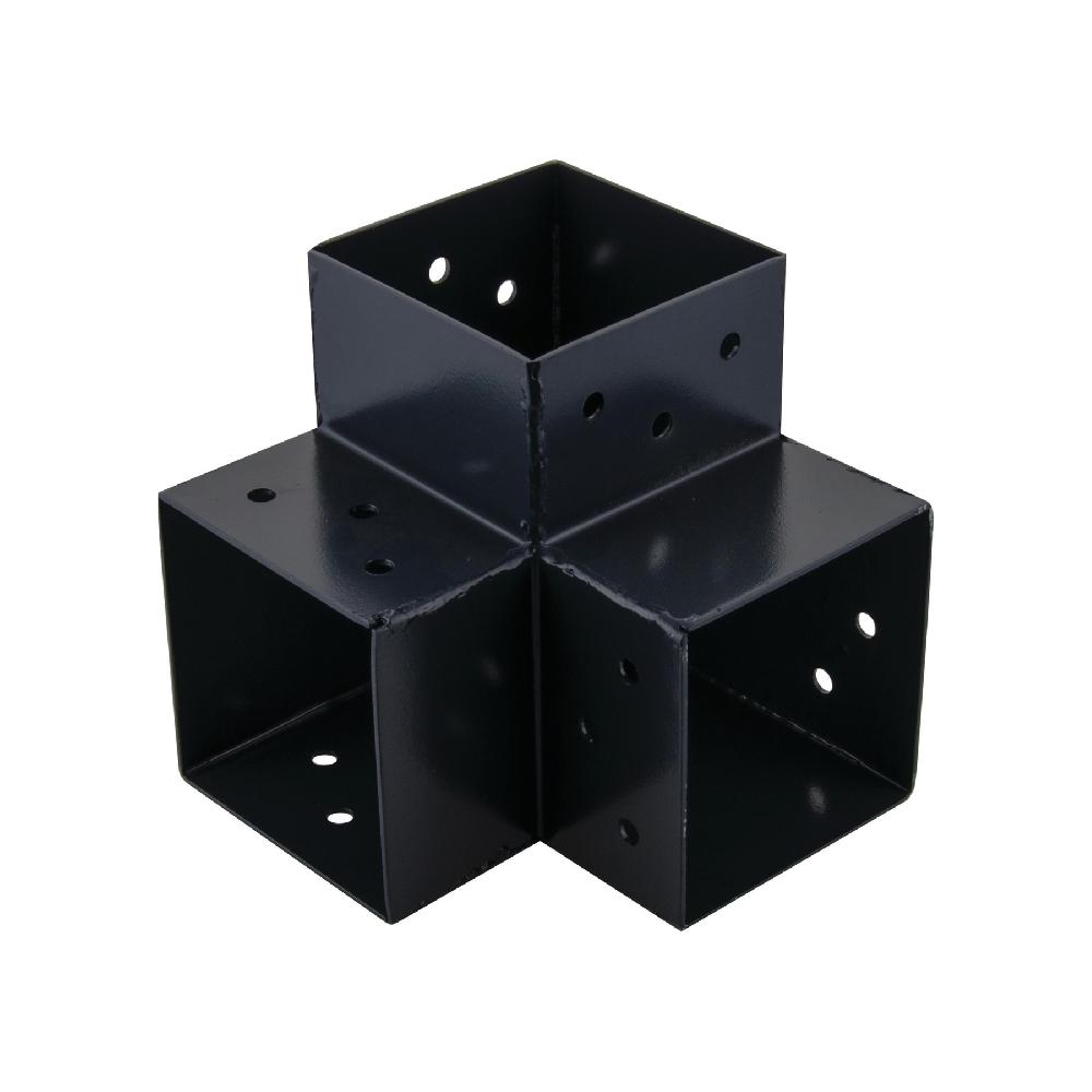 Conector para esquina ángulo 90º 3 brazos 91X91 mm (B) para poste de madera de 9x9 cm