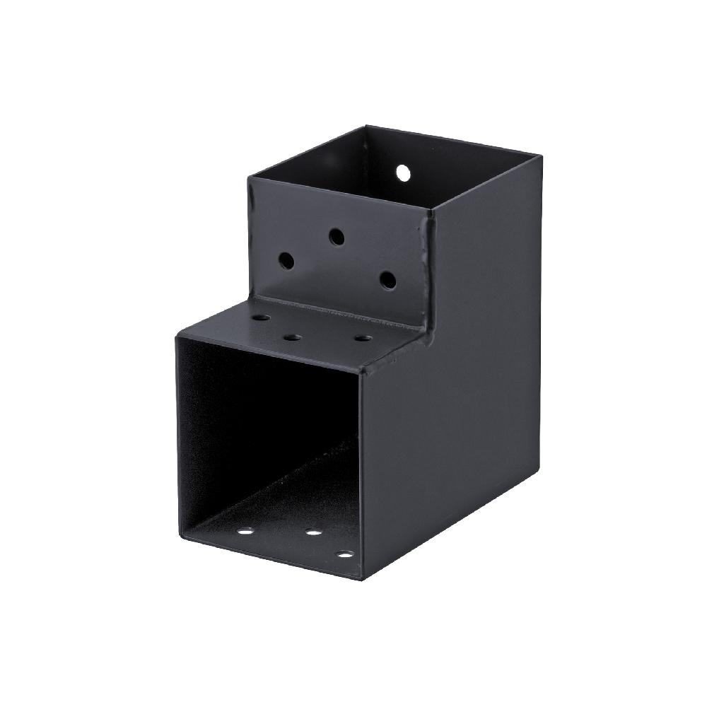 Conector para esquina en ángulo 90º con 2 brazos 91x91 mm (A) para postes de madera 9x9 cm