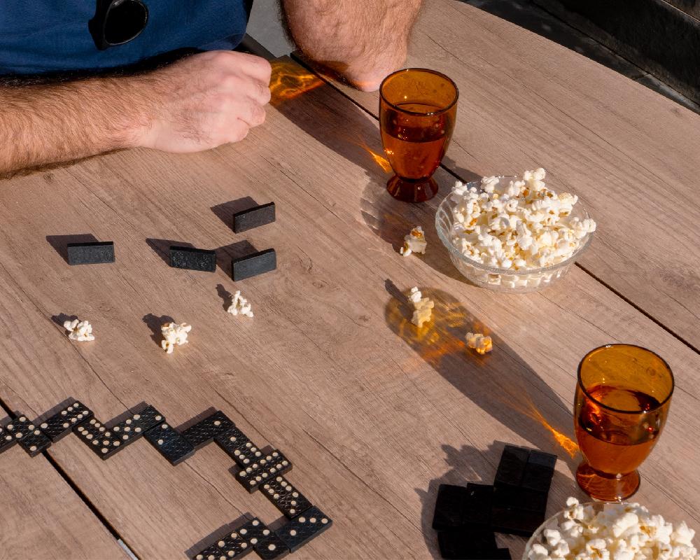 Conjunto Comedor Jardín Antracita E Imitación Madera 4 Plazas - Matilda