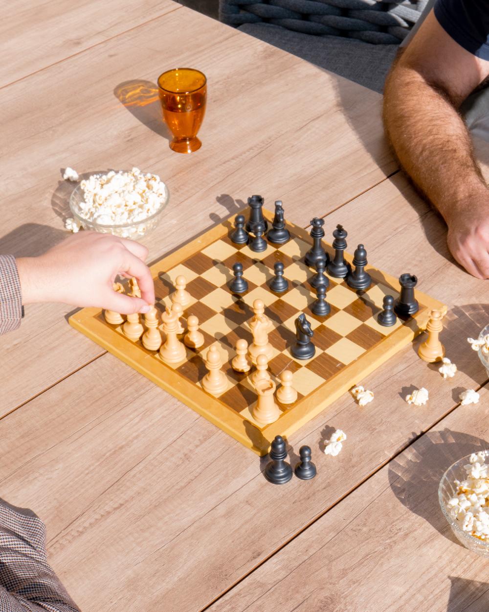 Conjunto Comedor Jardín Antracita E Imitación Madera 8 Plazas - Matilda