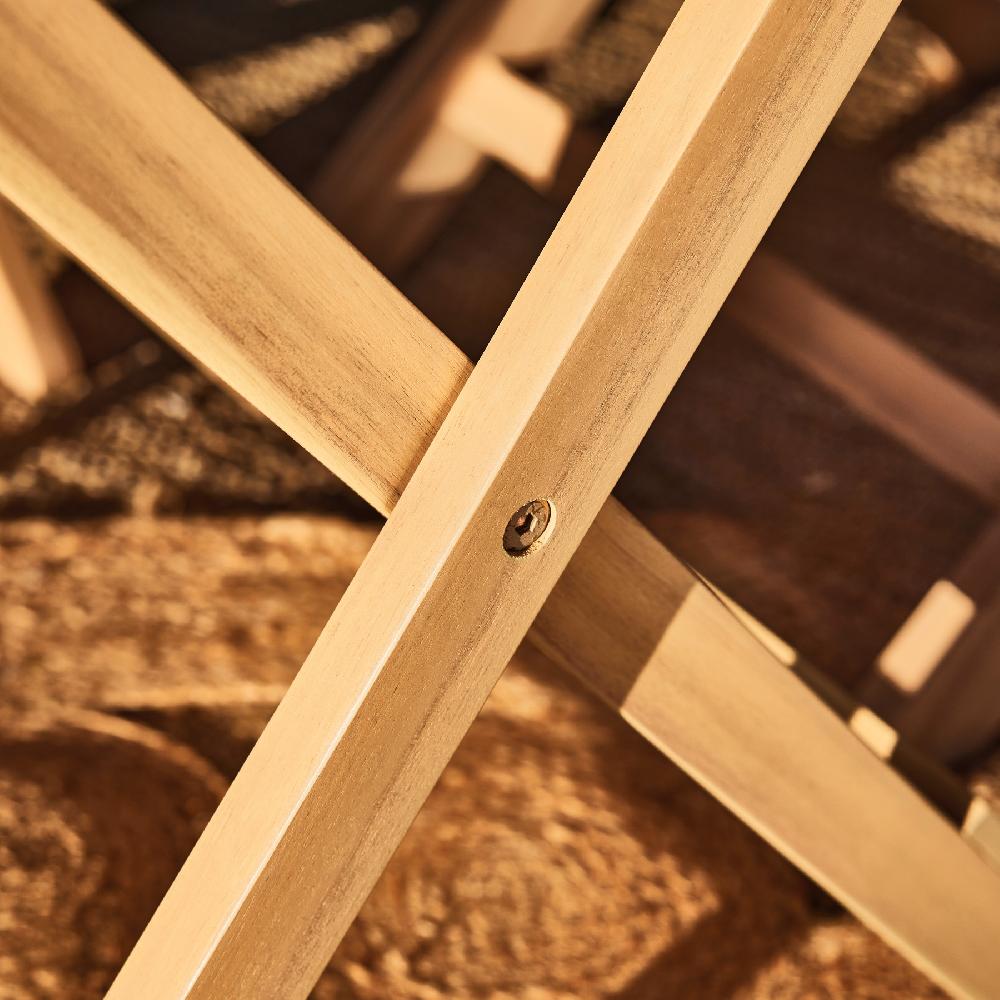 Conjunto De Balcón Terraza Mesa Plegable 70x70 + 2 Sillas Director Crudo - Java Light