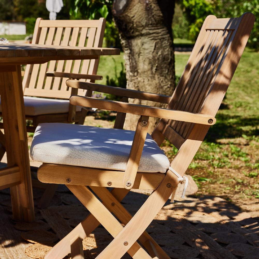 Conjunto De Balcón Terraza Mesita Auxiliar Baja + 2 Sillas Con Brazos - Java Light