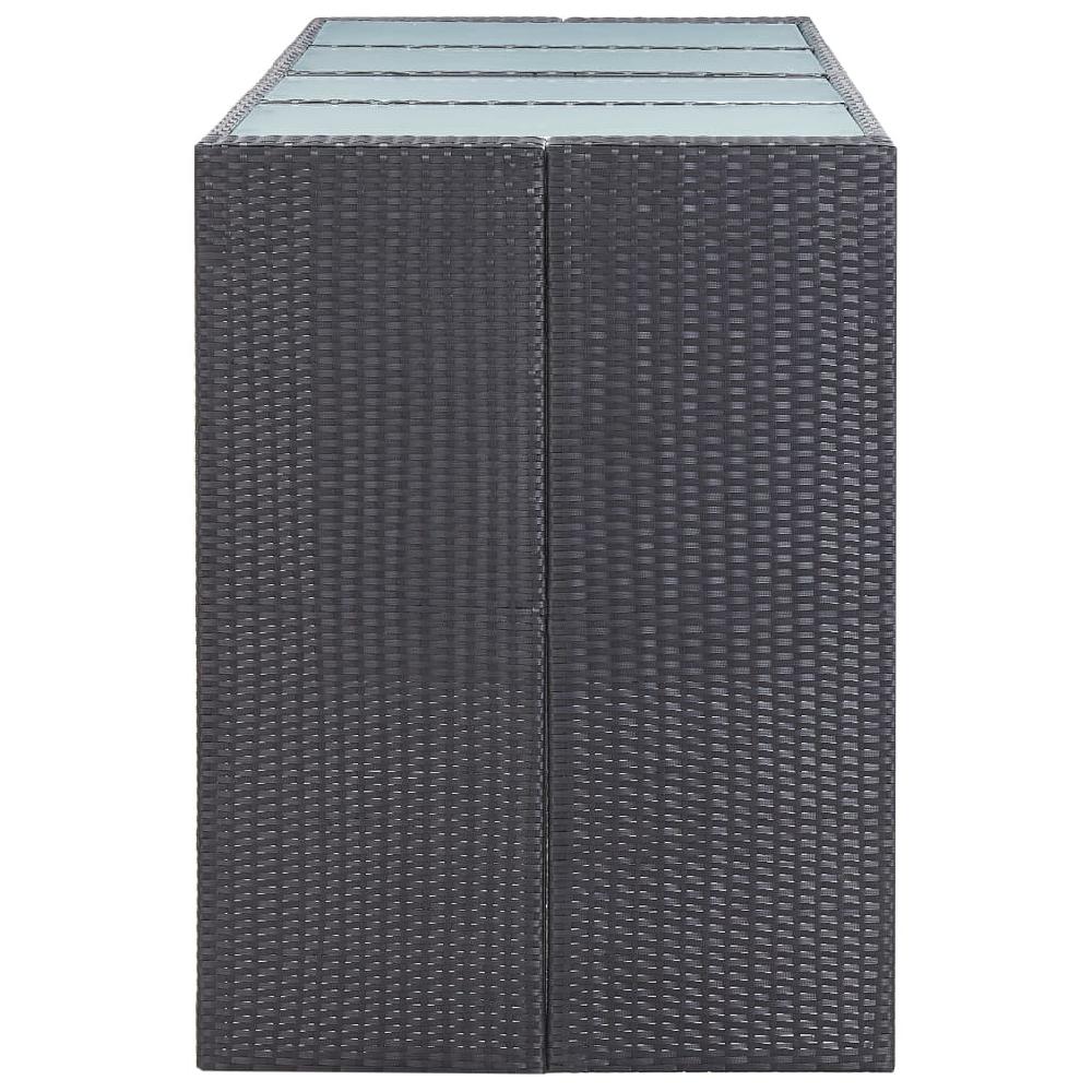 Conjunto De Bar Exterior 9 Piezas Ratán Resina Negro VidaXL