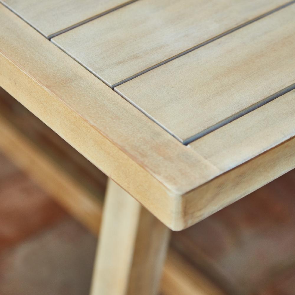 Conjunto De Bar Mesa Alta 4 Taburetes De Jardín De Acacia Y Cuerda - Siena