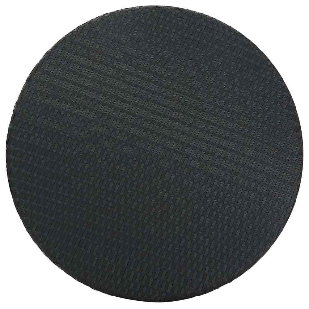 Conjunto De Bar Para Jardín 5 Piezas Mesa Y Sillas Mesa Y Taburetes Altos Ratán Sintético Negro CFW581699