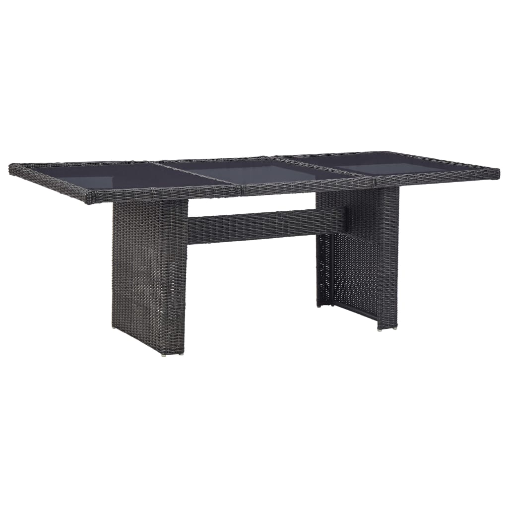 Conjunto De Comedor De Exterior 11 Piezas Ratán De Resina Negro VidaXL