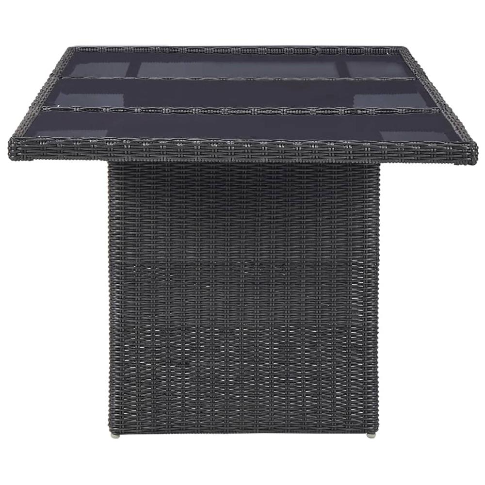 Conjunto De Comedor De Exterior 11 Piezas Ratán De Resina Negro VidaXL