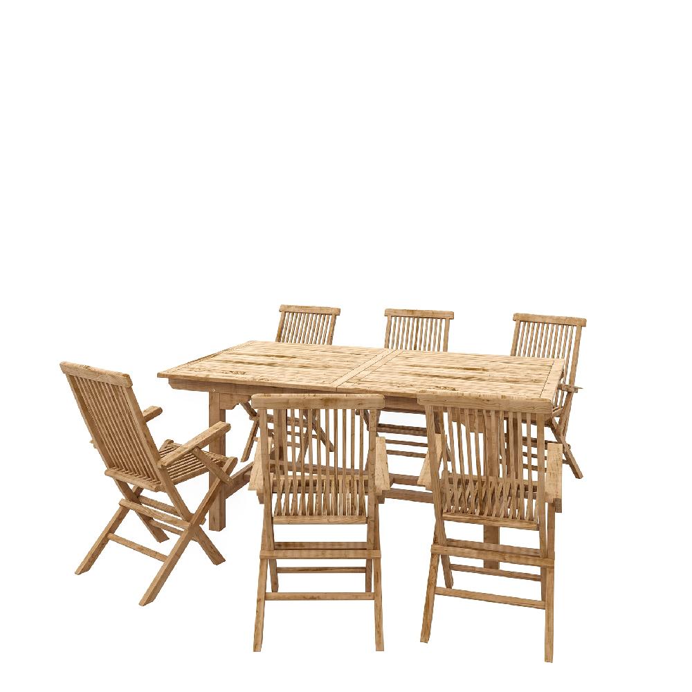 Conjunto De Comedor De Exterior Antea Origami De Madera Para 6 Comensales