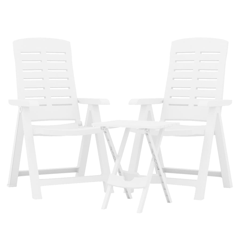 Conjunto De Comedor De Jardín 3 Piezas Blanco Polipropileno