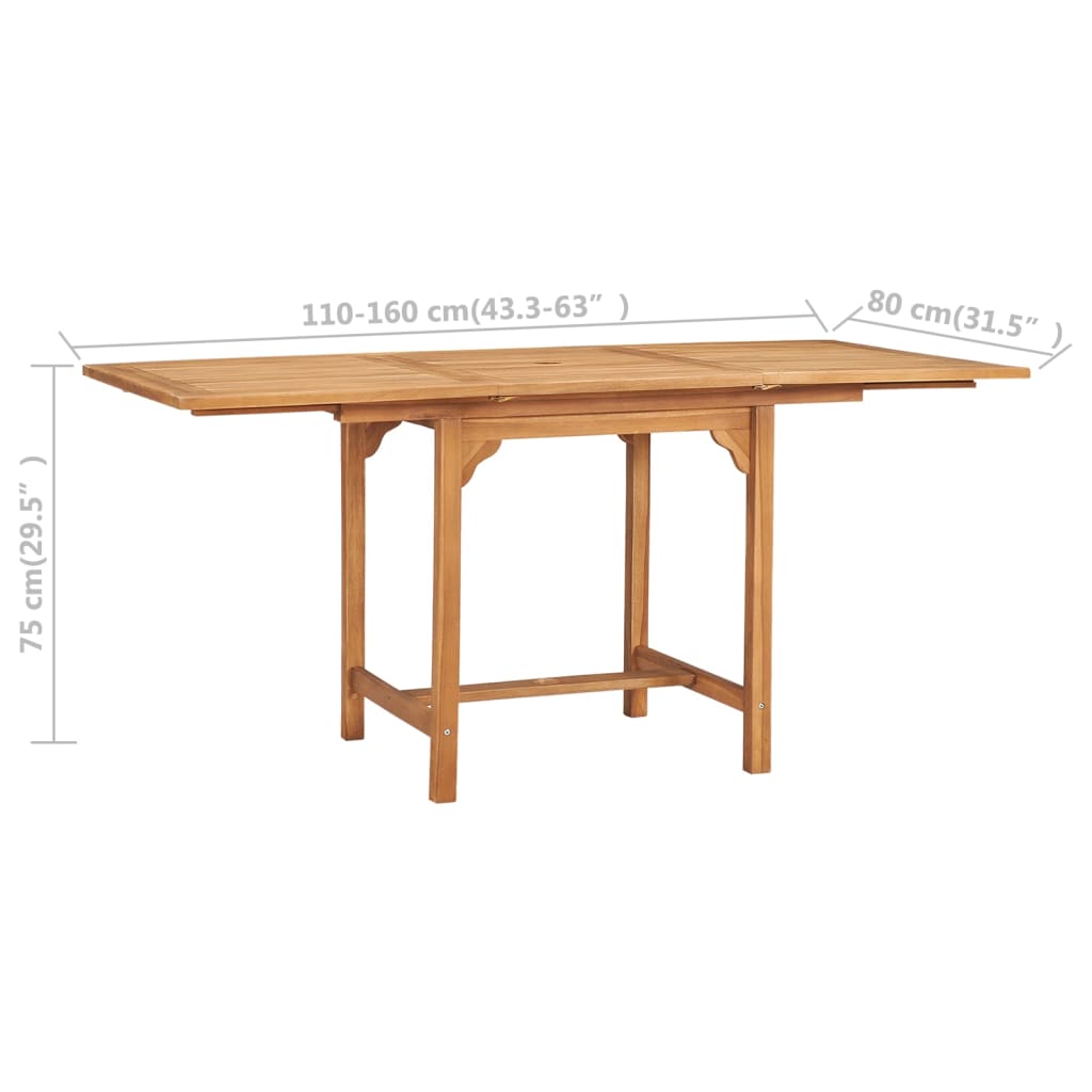 Conjunto De Comedor De Jardín 7 Piezas Madera Maciza De Teca