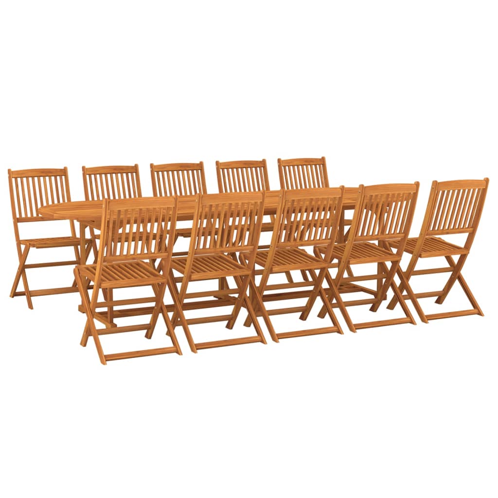 Conjunto De Comedor De Jardín De 11 Piezas VidaXL 280x90x75 Cm Madera De Acacia